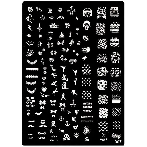 Fém XL sablon nyomdás körömdíszítéshez, 007