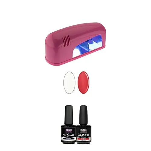 UV/LED rendszer - próba szett kicsi 2x15ml + 1 cs. lámpa rózsaszín 9W
