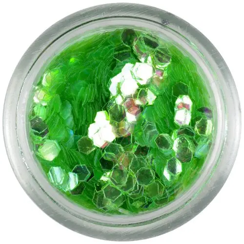 Világoszöld konfettik - hatszögek aquaelements