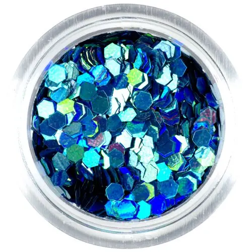 2mm hologrammos flitterek - türkiz hatszögek