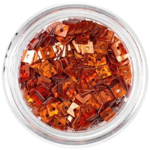 Hologrammos lyukas konfettik - rézvörös négyzetek