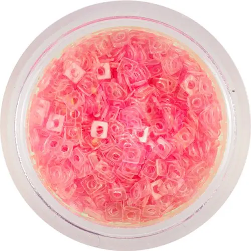 Áttetsző, lyukas díszítő négyzetek - lazacrózsaszín