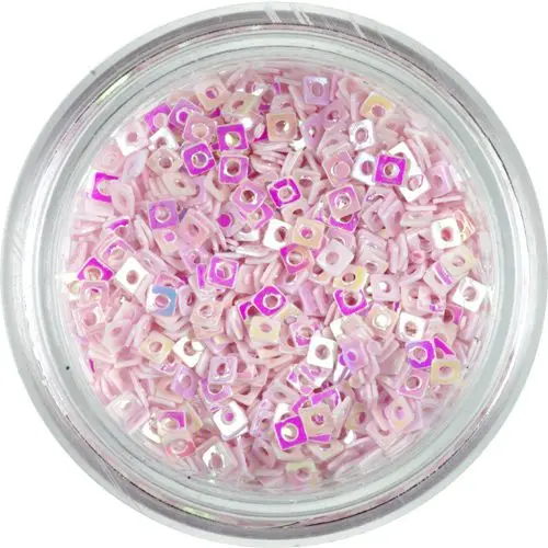 Körömdísz - világos korall, lyukas négyzetek