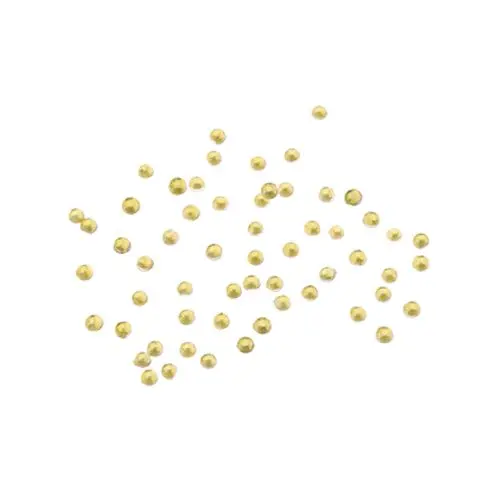 Sárgászöld körömdíszek, 2mm - gömbölyű kövek tasakban, 50db