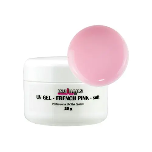 UV zselé Inginails - French Pink Soft, 25g/műköröm építő zselé