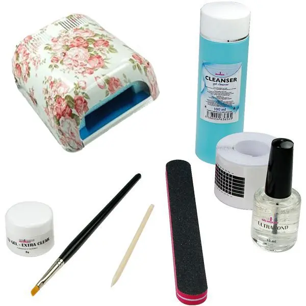 1-fázisú UV zselé rendszer - BASIC csomag, 36W virágmintás UV lámpa