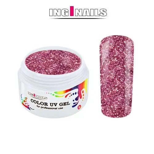 Színes UV zselé Inginails 5g - Pink Glitter