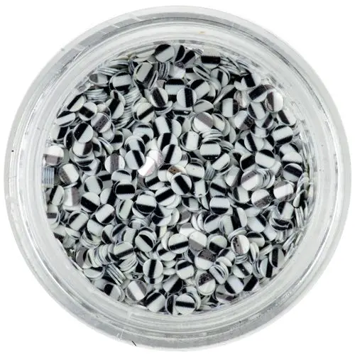 Flitter - fehér, fekete csíkok, mini