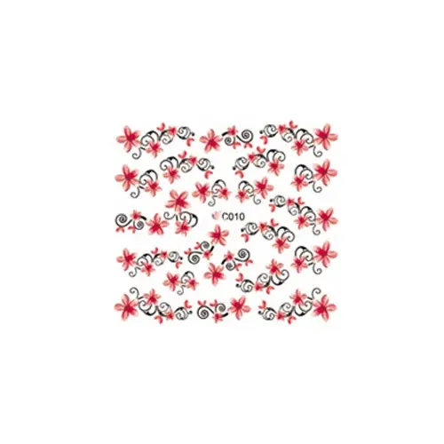 Vizes matrica piros virágokkal – C010