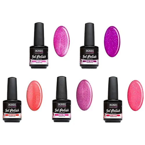 UV gél lakk készlet kicsi, 5db - csillámok