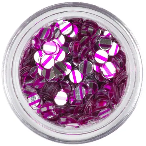 Flitter - ezüst, rózsaszín csíkok