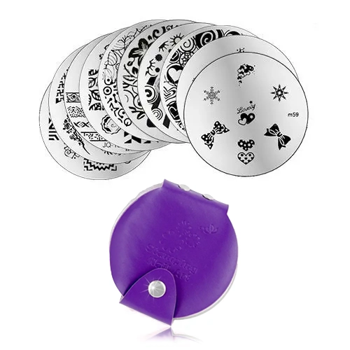 Készlet 10db pecsételő mintakorongból és mintakorong tartóból