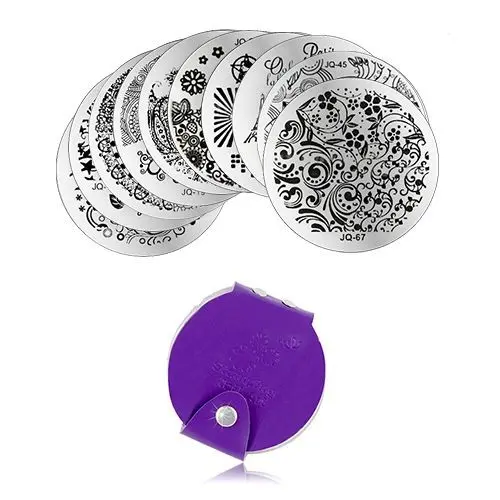 Készlet 10db pecsételő mintakorongból és mintakorong tartóból