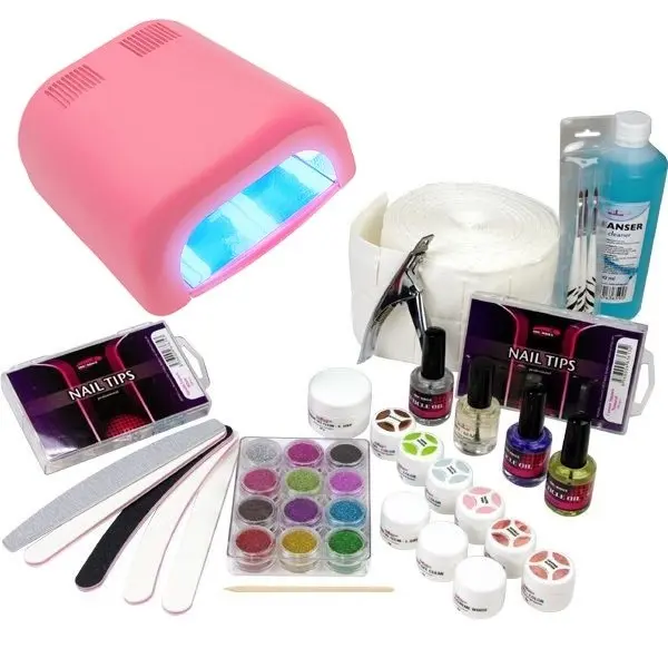 Zselé készlet - 3-fázisú rendszer, 36W rózsaszín UV lámpa