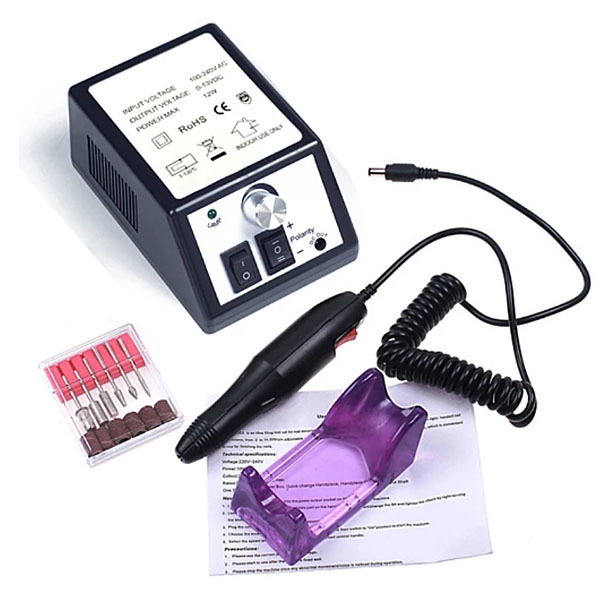 Elektromos körömcsiszoló szabályozható fordulatszámmal – fekete