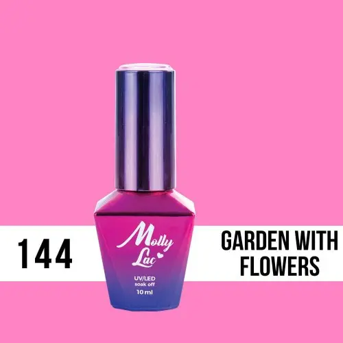 MOLLY LAC UV/LED gél lakk Flamingo - Garden With Flowers 144, 10ml/gél lakk készítés