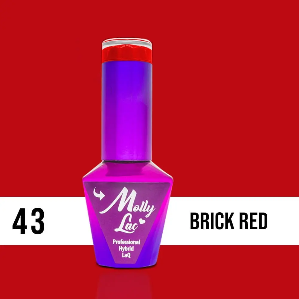 MOLLY LAC UV/LED gél lakk Elite Women - Brick Red 43, 10ml/gél lakk készítés