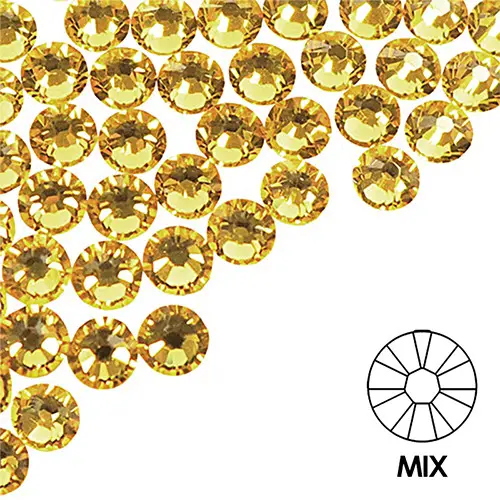 Körömdíszítő kövek - MIX - arany színben, 100db