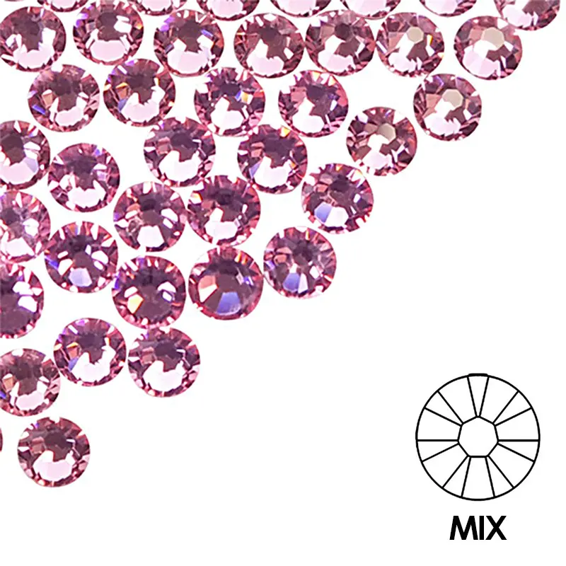 Körömdíszítő kövek - MIX - rózsaszín, 100db