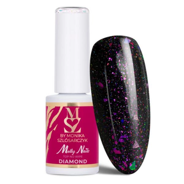 Molly Nails Top No Wipe Diamond - Night Sky, 7g