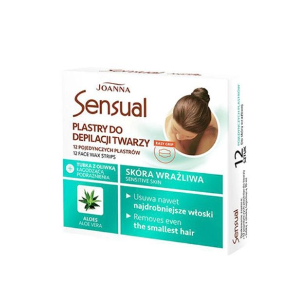 Joanna Sensual Aloes szőrtelenítő arctapaszok, 12 db