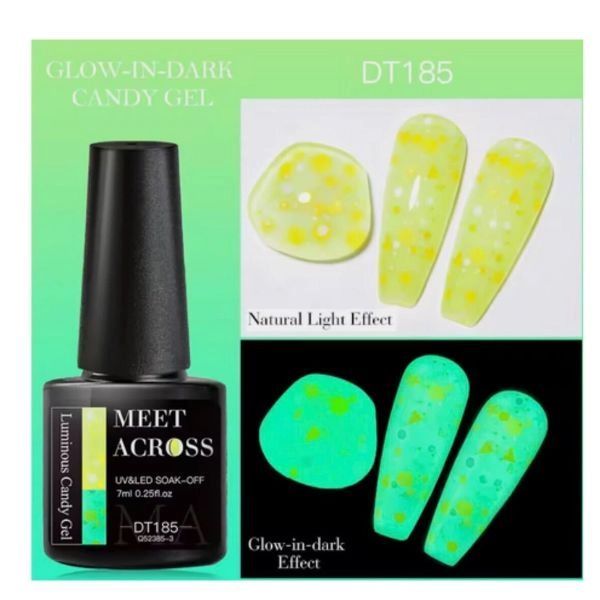 UV/LED gél lakk Glow in the Dark Candy Gel DT185, 7ml