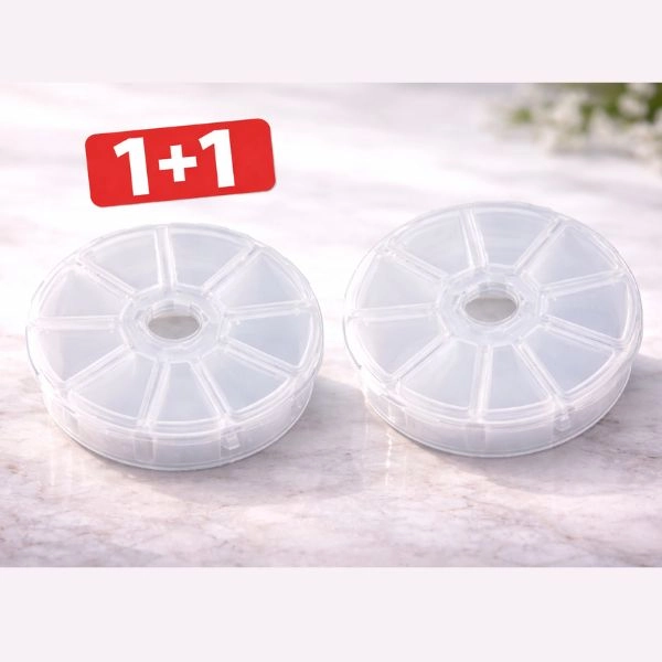 Dísz, csillámpor, műköröm tip tároló - 8-részes - 1+1 INGYENES AKCIÓ