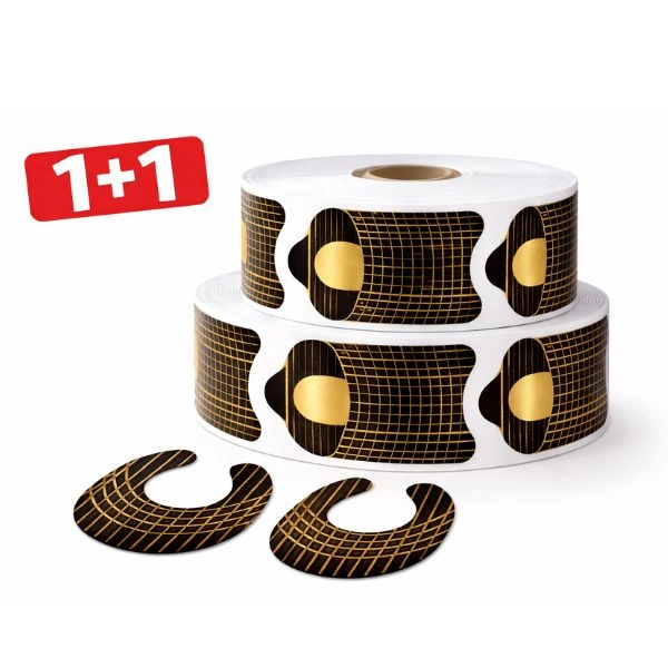 Fekete - arany műköröm sablon, 500db - 1+1 INGYENES AKCIÓ