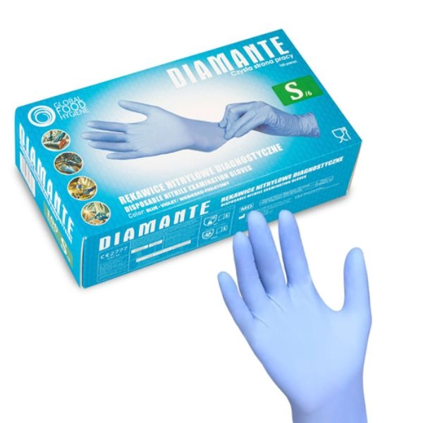 100db, púdermentes gumikesztyű – S méret