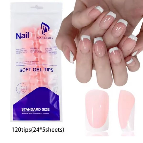Körömvégek, 120 db - French Manicure
