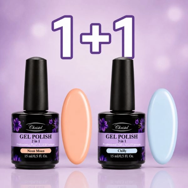 Christel 2 az 1-ben gél lakk – Neon Moon 15 ml + AJÁNDÉK Chilly gél lakk, 15 ml