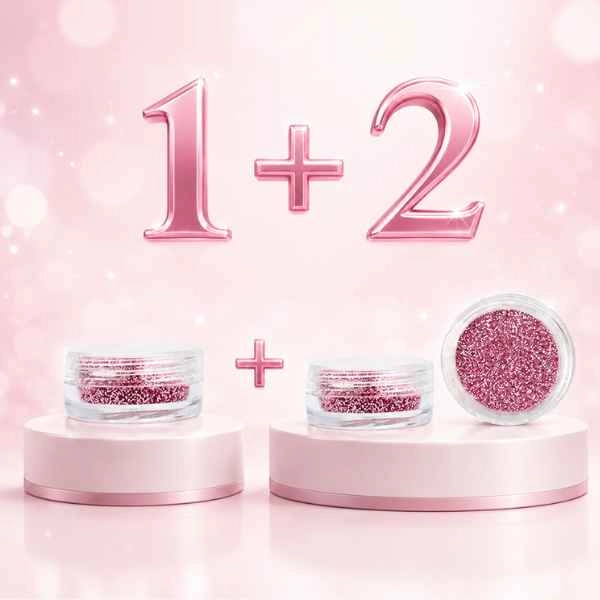 Glitteres díszítőpor - fáradt rózsaszín - 1+2 INGYEN AKCIÓ
