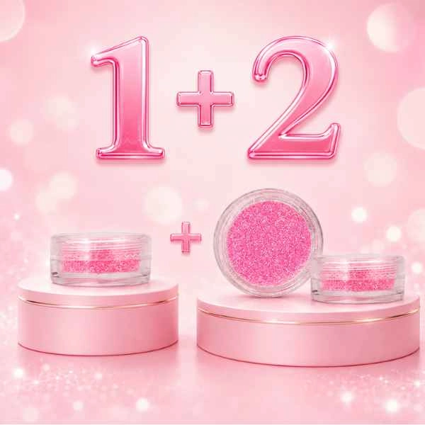 Glitteres díszítőpor - neon rózsaszín - 1+2 INGYEN AKCIÓ