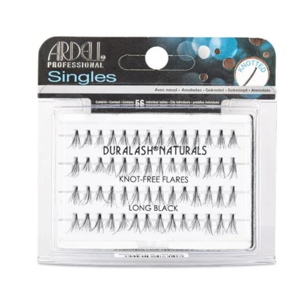 Ardell Singles Duralash Naturals – hosszú fekete tincses műszempilla, 56 db
