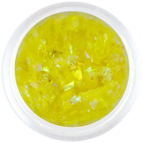 Sárga díszítő pelyhek - nail art