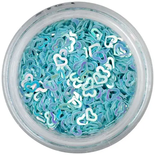 Dekorációs konfetti - világoskék szívecskék