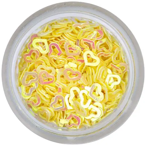 Körömdíszek - sárga szívecskék