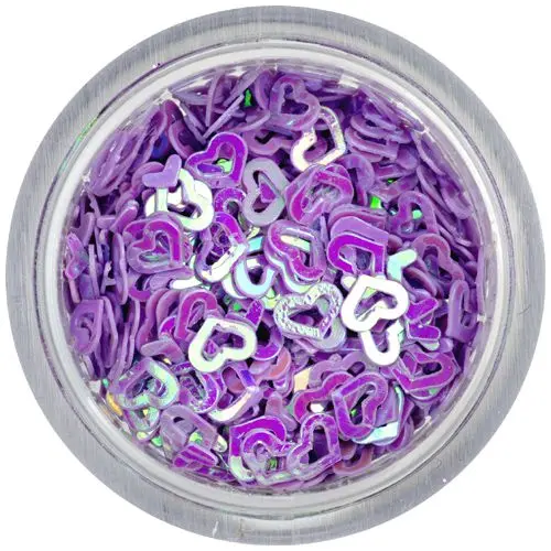 Díszítő konfettik - világoslila szívecskék