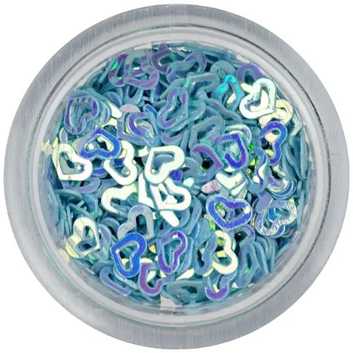 Flitteres ívelt szívecskék – világoskék