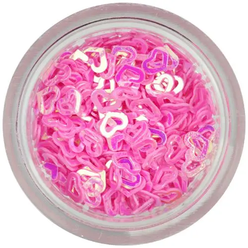Flitteres ívelt szívecskék – rózsaszín