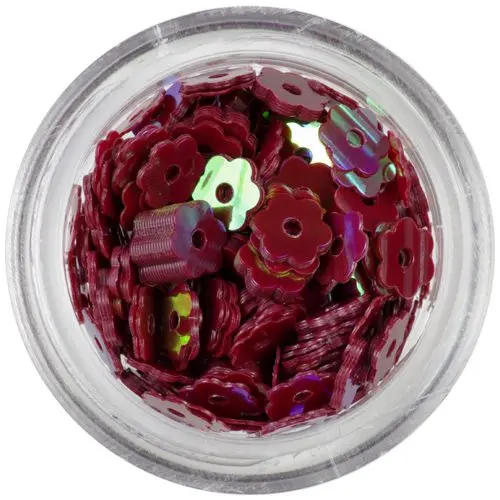 Bordó színű dísz - lyukas virágok