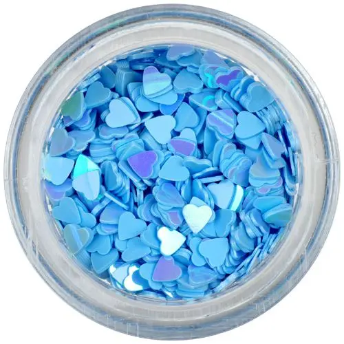 Dekorációs konfetti - kék szívecskék