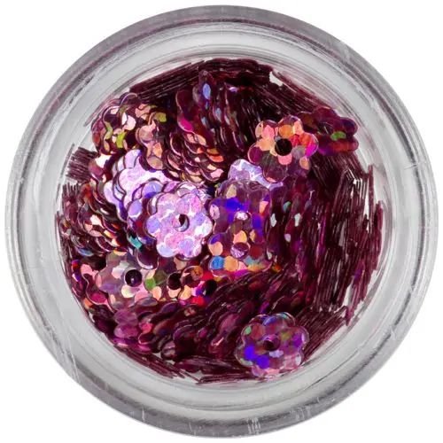 Mályvarózsaszín virágok - hologramm