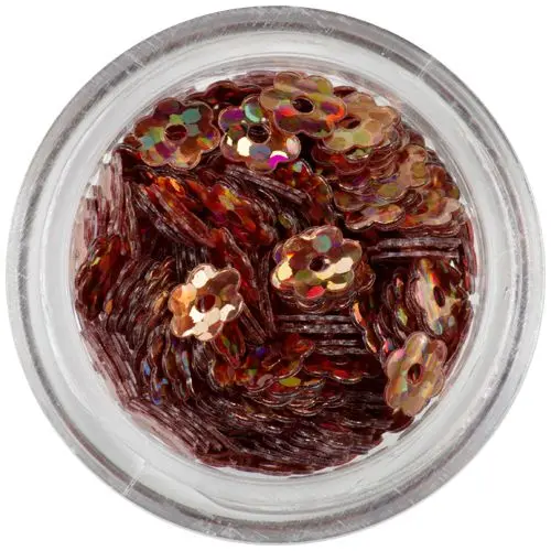 Lyukas virágok - rézvörös, hologramm