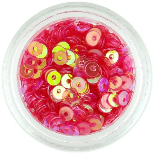 CD flitterek – pirosas rózsaszín lyukas kör