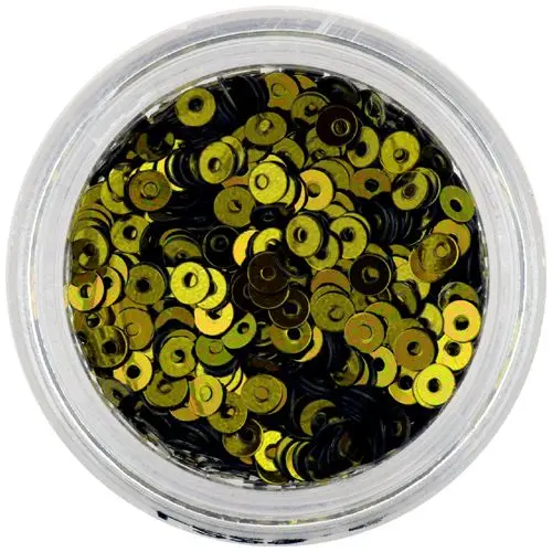 Oliva színű CD flitter – lyukas karika