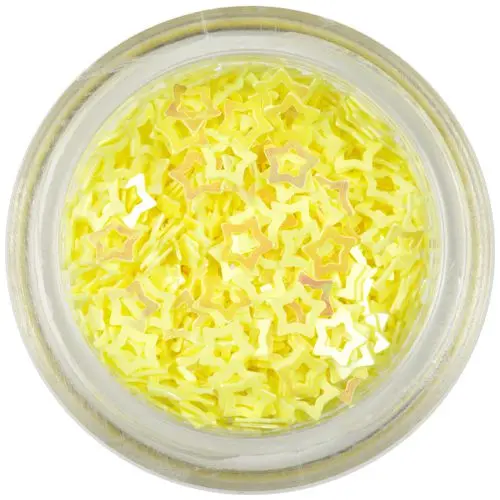 Flitter - ívelt lyukas csillagok, sárga