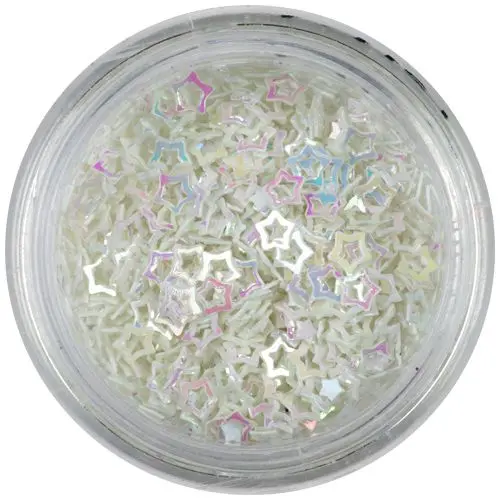 Fehér nail art csillagok