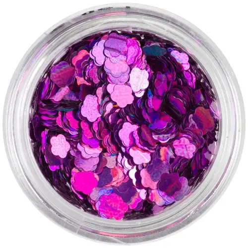 Dekorációs virág - lila, hologramm