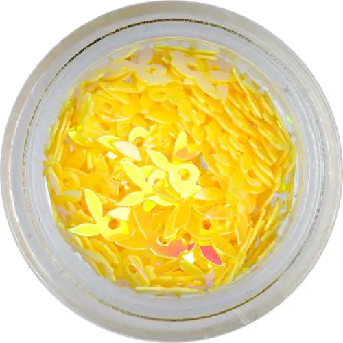 Körömdíszek - sárga Playboy nyuszik